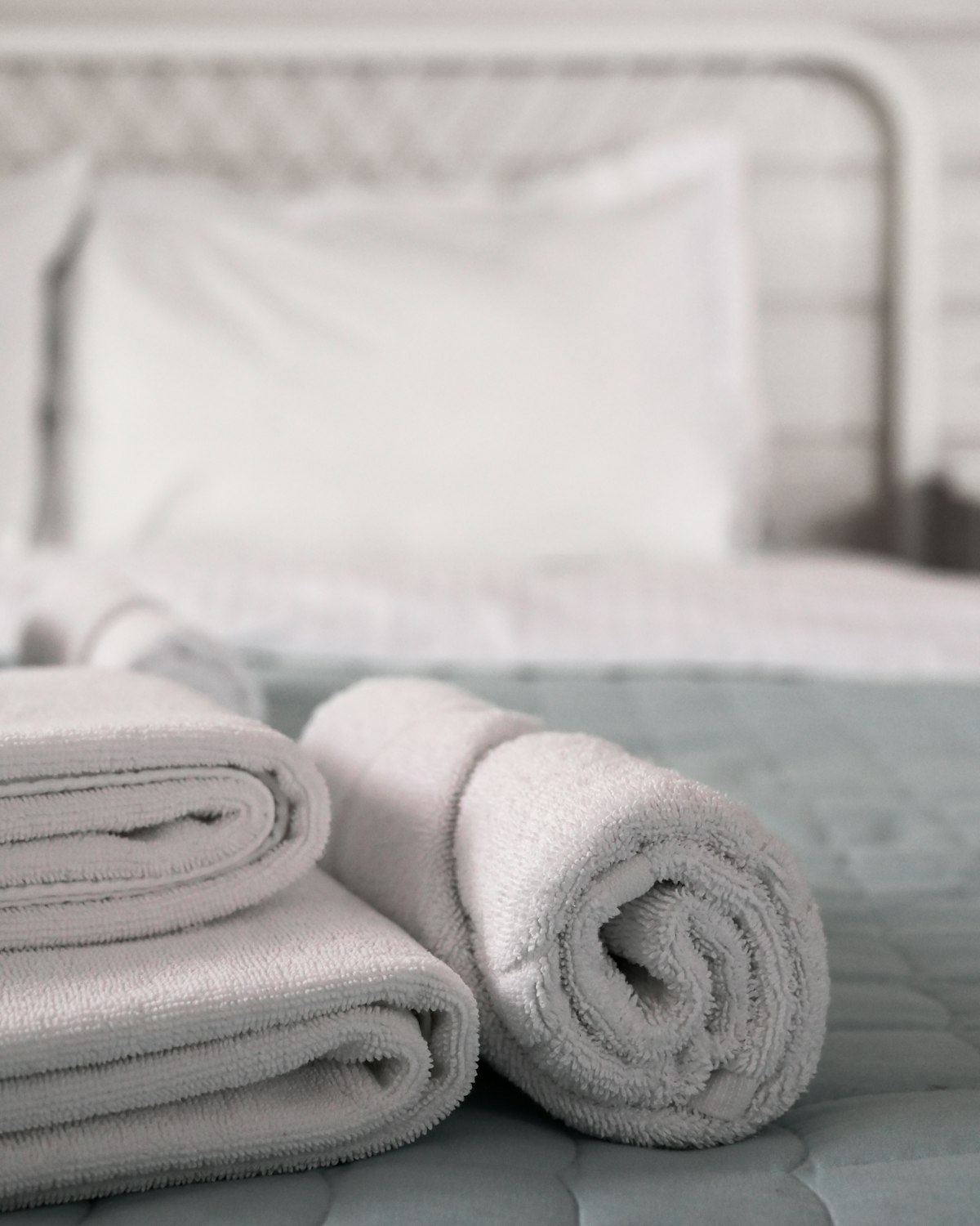 Freshly laundered, neatly folded towels